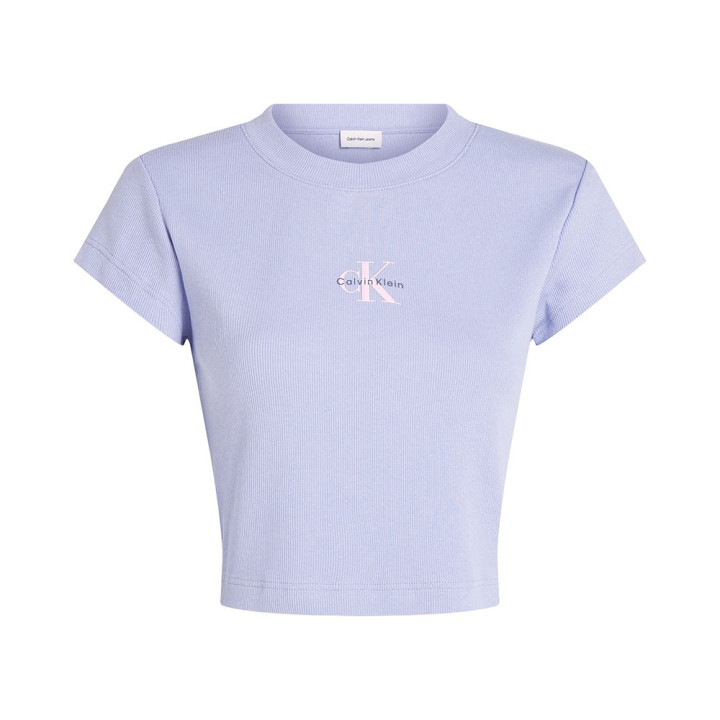 Calvin Klein T-Shirt Logo Crop Lilla Donna