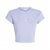 Calvin Klein T-Shirt Logo Crop Lilla Donna