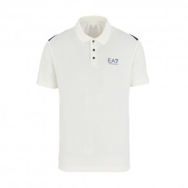 Ea7 Polo Tennis Pro Colorblock Star Bianco Medieval Blue Uomo