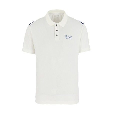 Ea7 Polo Tennis Pro Colorblock Star Bianco Medieval Blue Uomo