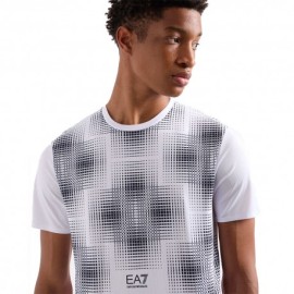Ea7 Maglia Tennis Pro Graphic Nero Bianco Uomo
