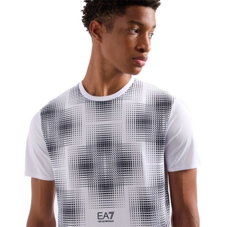Ea7 Maglia Tennis Pro Graphic Nero Bianco Uomo