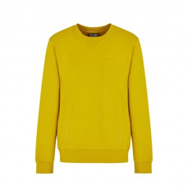 Ea7 Felpa Giro Logo Giallo Uomo