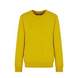Ea7 Felpa Giro Logo Giallo Uomo
