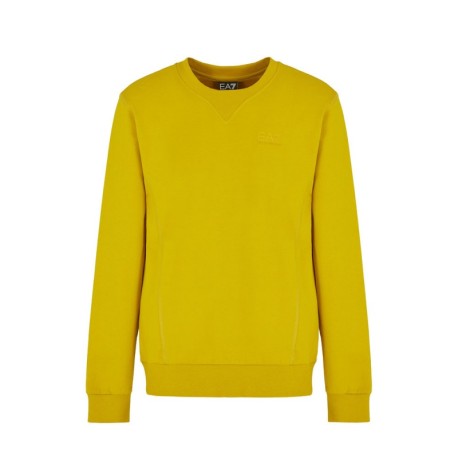Ea7 Felpa Giro Logo Giallo Uomo