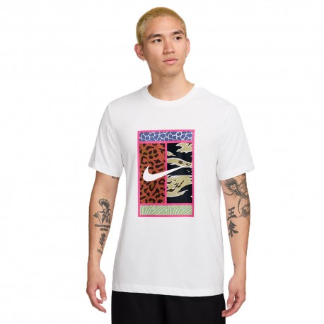Nike Maglia Tennis Court Big Logo Bianco Uomo