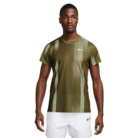 Nike Maglia Tennis Court Victory Print Olive Flak Uomo