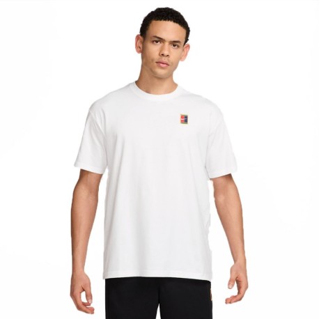 Nike Court Maglia Tennis Max 90 Small Logo Bianco Uomo