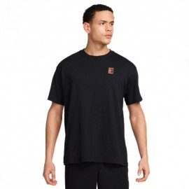 Nike Court Maglia Tennis Max 90 Small Logo Nero Uomo
