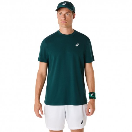 Asics Maglia Tennis Court Saxon Verde Uomo
