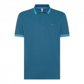 Sun 68 Polo Bicolor Stripe Avio Uomo