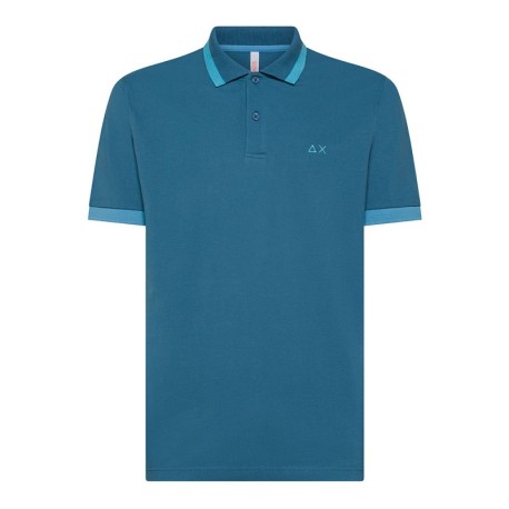 Sun 68 Polo Bicolor Stripe Avio Uomo