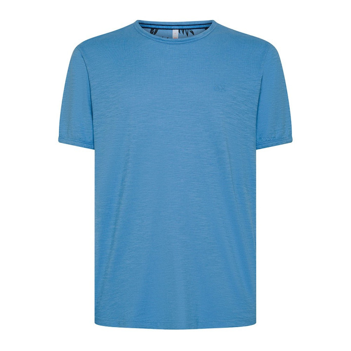 Sun 68 T-Shirt Fiammata Azzurro Uomo