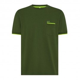 Sun 68 T-Shirt Taschino Verde Uomo
