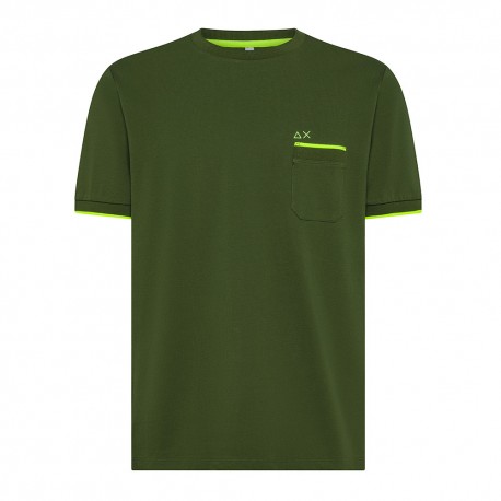Sun 68 T-Shirt Taschino Verde Uomo
