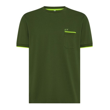Sun 68 T-Shirt Taschino Verde Uomo
