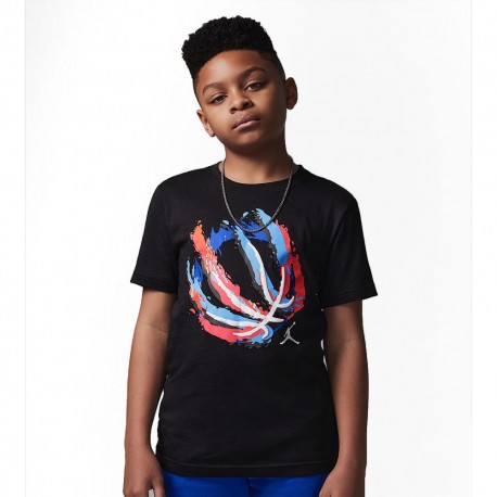 Nike Jordan T-Shirt Bball Fire Nero Bambino
