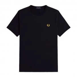 Fred Perry T-Shirt Logo Blu Uomo