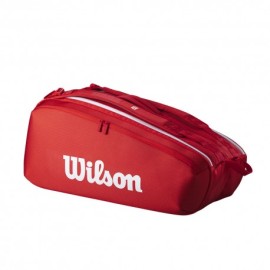 Wilson Borsa Tennis Super Tour 9 Pack Rosso Bianco