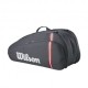 Wilson Borsa Tennis Super Tour 12 Pack Grigio Rosso Bianco