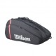 Wilson Borsa Tennis Super Tour 12 Pack Grigio Rosso Bianco