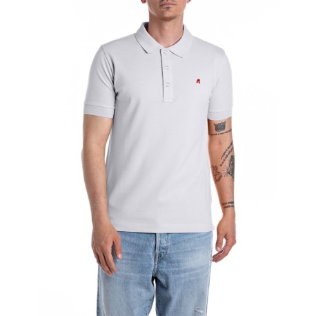 Replay Polo Logo Bianco Uomo