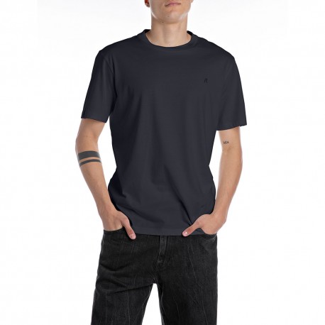 Replay Uomo Blu - T-Shirt Girocollo Con Logo Sul Petto - Tops - S - Immagine 2