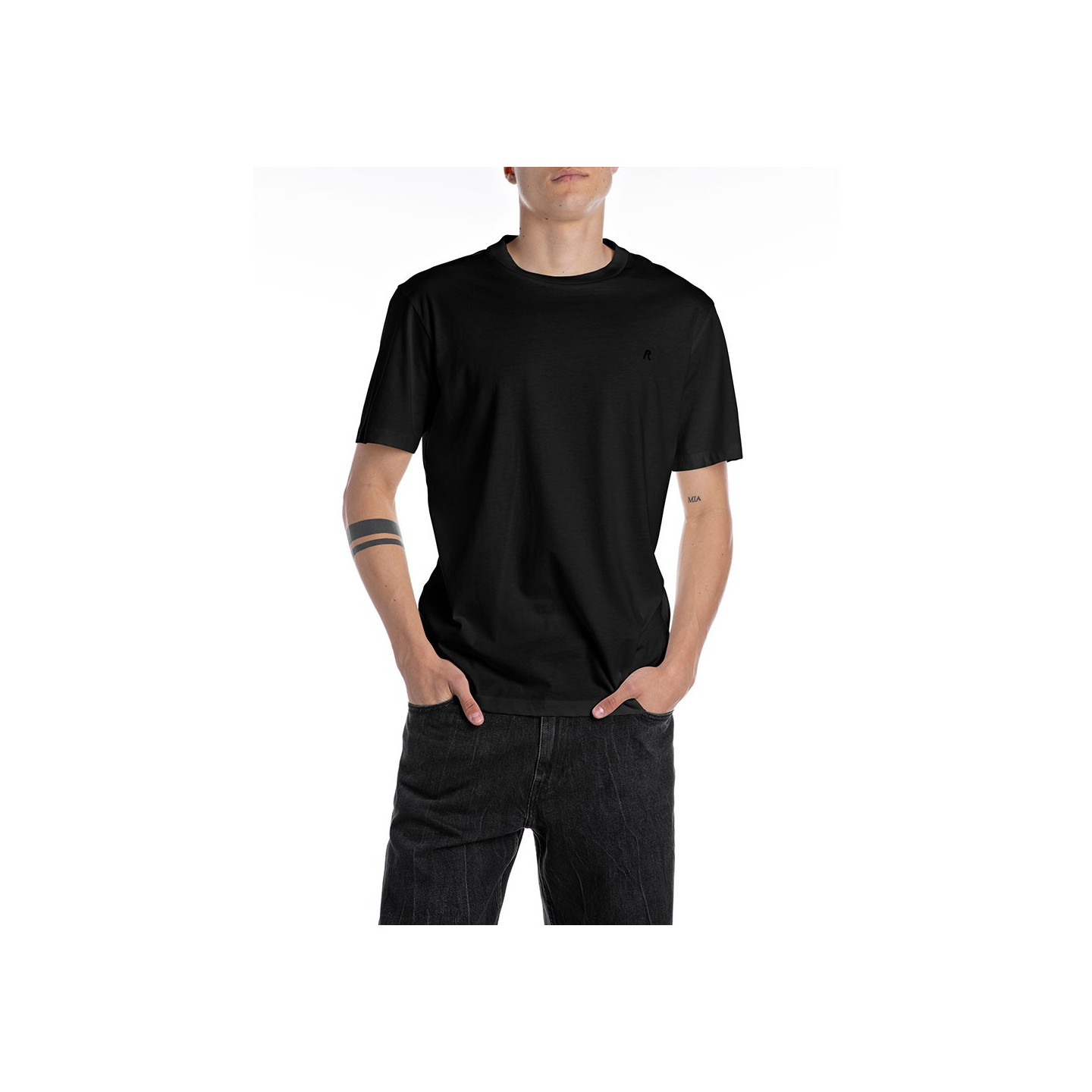Replay T-Shirt Logo Piccolo Nero Uomo S