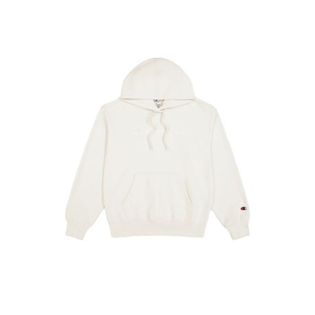Champion Felpa Con Cappuccio Tono Su Tono Panna Donna