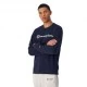Champion Felpa Giro Logo Blu Uomo