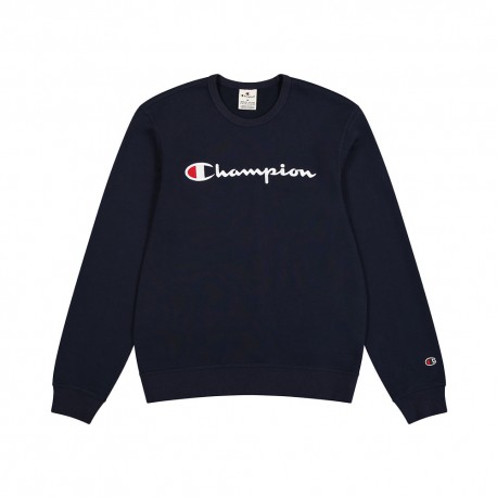 Champion Felpa Giro Logo Blu Uomo