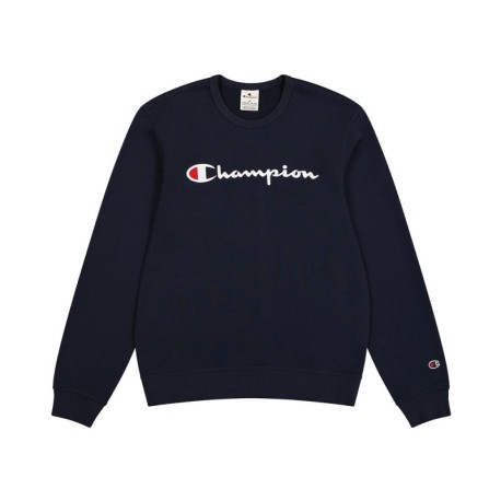 Champion Felpa Giro Logo Blu Uomo