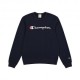 Champion Felpa Giro Logo Blu Uomo