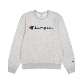 Champion Felpa Giro Logo Grigio Uomo