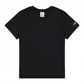 Champion T-Shirt Logo Tono Su Tono Nero Donna