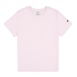 Champion T-Shirt Logo Tono Su Tono Rosa Donna