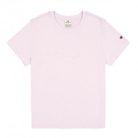 Champion T-Shirt Logo Tono Su Tono Rosa Donna