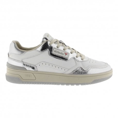 Victoria C80 Lea Bianco Metallic Argento - Sneakers Donna