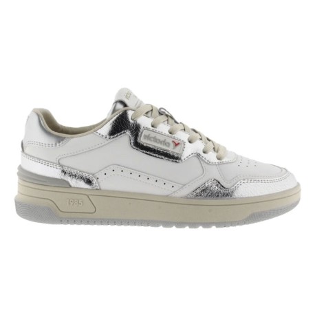 Victoria C80 Lea Bianco Metallic Argento - Sneakers Donna
