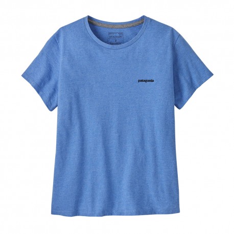 Patagonia T-Shirt P-6 Logo Responsabili-Tee Abundant Blu Donna