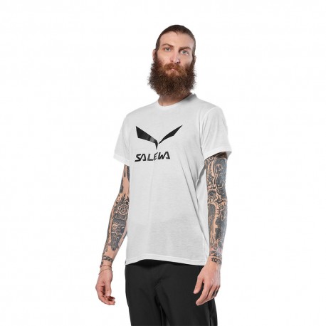 Salewa T-Shirt Solidlogo Dry Bianco Uomo