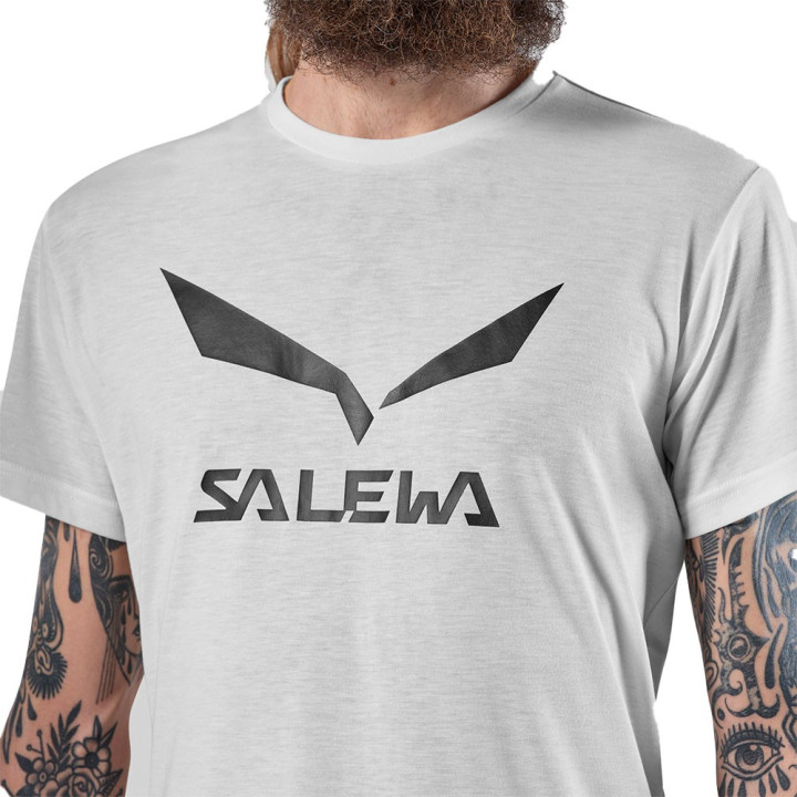 Salewa T-Shirt Solidlogo Dry Bianco Uomo
