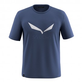 Salewa T-Shirt Solidlogo Dry Dark Denim Uomo