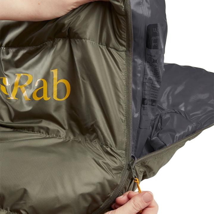 Rab Sacco A Pelo Outpost 300 Right Zip Light Khaki Stone