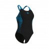 Arena Costume Intero Piscina Openings Nero Turchese Donna