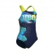 Arena Costume Intero Piscina Light Tricks Navy Giallo Bambina