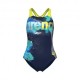 Arena Costume Intero Piscina Light Tricks Navy Giallo Bambina