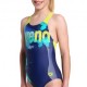 Arena Costume Intero Piscina Light Tricks Navy Giallo Bambina