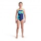Arena Costume Intero Piscina Light Tricks Navy Giallo Bambina