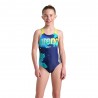 Arena Costume Intero Piscina Light Tricks Navy Giallo Bambina